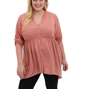 Torrid (3) Lexie Babydoll Chiffon Tunic Blouse